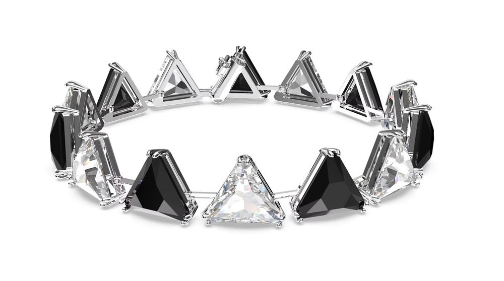 Swarovski Ortyx bracelet Triangle cut, Black, Rhodium plated